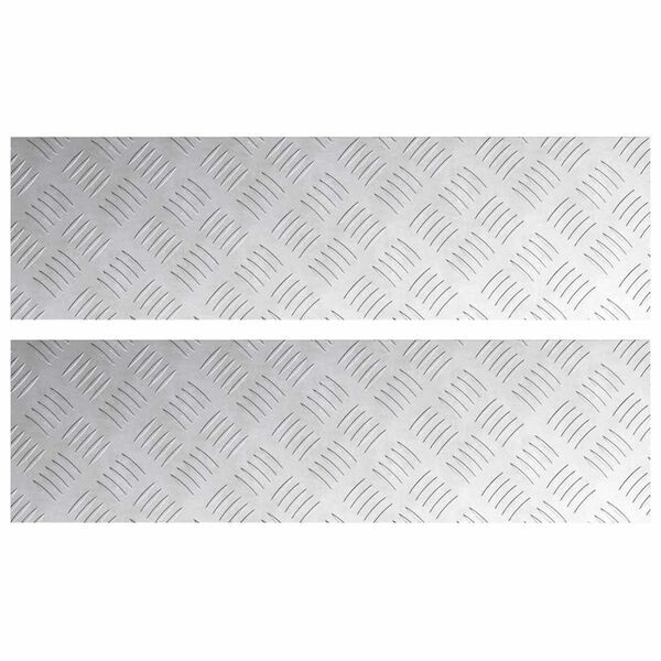vidaXL Stair Tread Rectangular 2 pcs Silver 70 x 20 cm Aluminium
