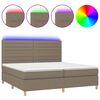 vidaXL Box Spring Bed with Mattress&LED Taupe 200x200 cm Fabric