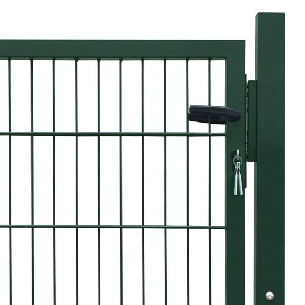 vidaXL Fence Gate Steel Green 105x150 cm