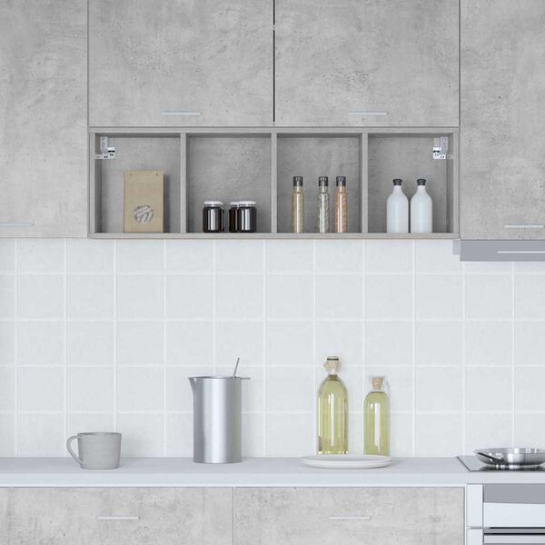 vidaXL Hanging Cabinet with Storage Concrete Grey 30 x 29.5 x 100 cm