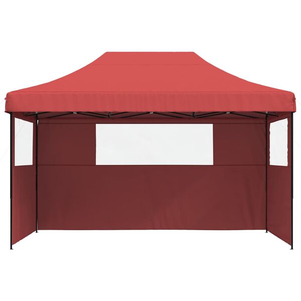 vidaXL Foldable Party Tent Pop-Up with 3 Sidewalls Burgundy