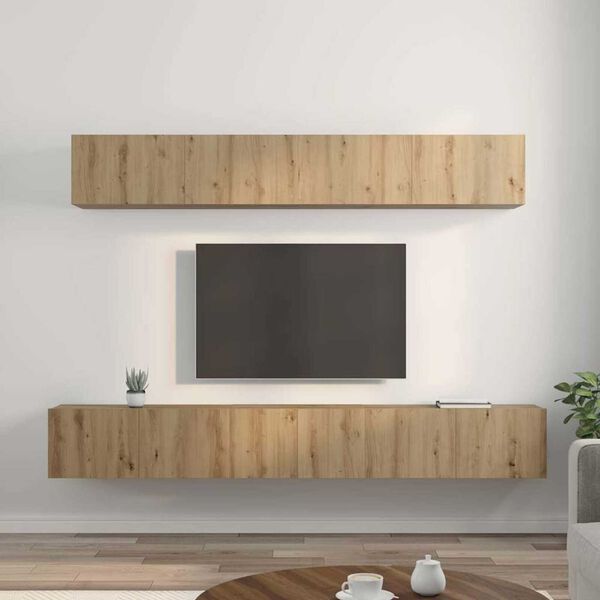 vidaXL TV Cabinet Set Wall-mounted 5 pcs Artisan Oak Engineered Wood