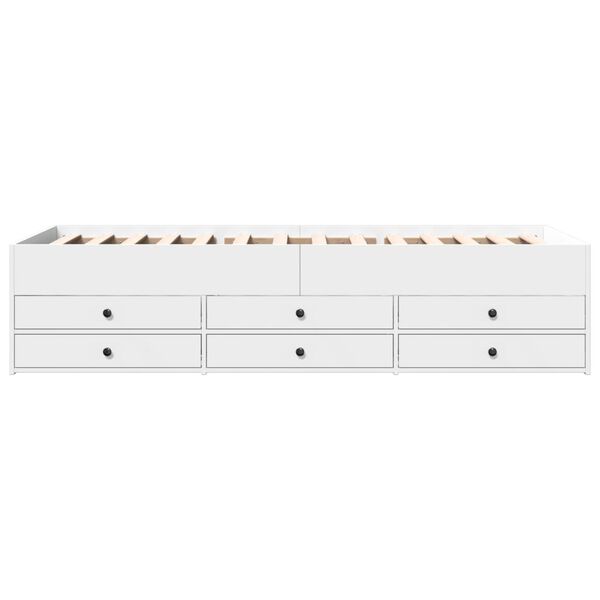 vidaXL Daybed with Drawers without Mattress White 75x190 cm Small Single