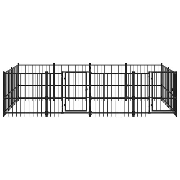 vidaXL Outdoor Dog Kennel Steel 7.51 m&sup2;