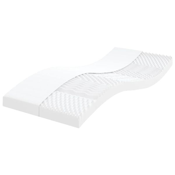 vidaXL Foam Mattress White 90x200 cm 7-Zone Hardness 20 ILD