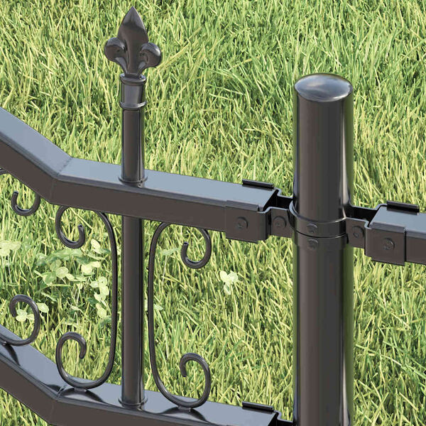 vidaXL Garden Fence Grey 240 x 166 cm Powder-coated steel