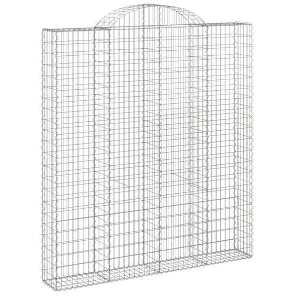 vidaXL Arched Gabion Baskets 8 pcs 200x30x220/240 cm Galvanised Iron
