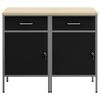 vidaXL Work Cabinet with Drawer 2 pcs Black and Grey 100 x 55 x 85 cm