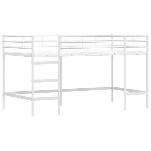 vidaXL Kids'Loft Bed Frame White 79.5 x 200 cm Steel