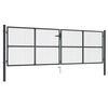 vidaXL Mesh Garden Gate Galvanised Steel 400x125 cm Grey