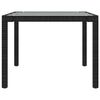 vidaXL Garden Table Black 190x90x75 cm Tempered Glass and Poly Rattan