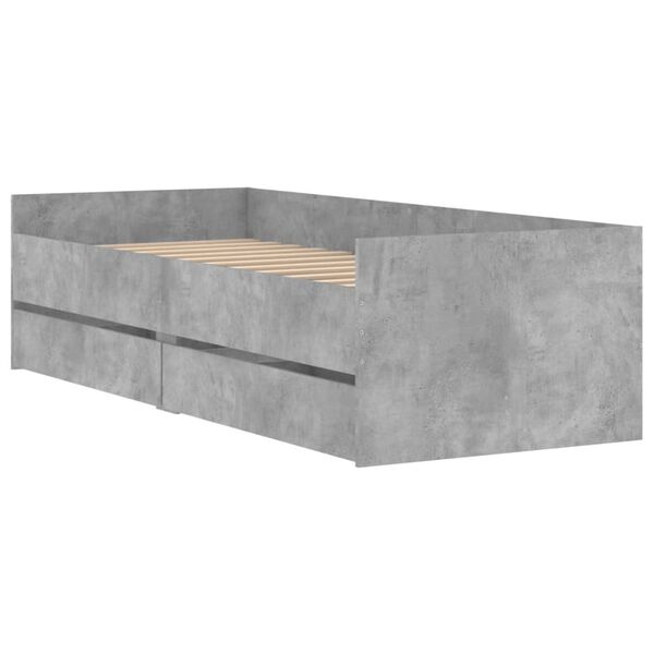 vidaXL Bed Frame without Mattress Concrete Grey 75x190 cm Small Single Small Single