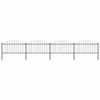 vidaXL Garden Fence with Spear Top Steel 671x150 cm Black
