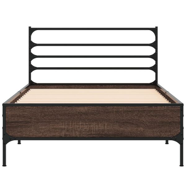 vidaXL Bed Frame without Mattress Brown Oak 100x200 cm