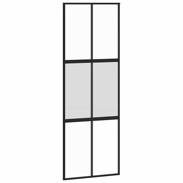 vidaXL Sliding Door with Hardware Set 76x205 cm Tempered Glass&Aluminium