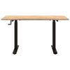 vidaXL Desk with Storage Black and Natural 140 x 60 cm Solid Oak Wood
