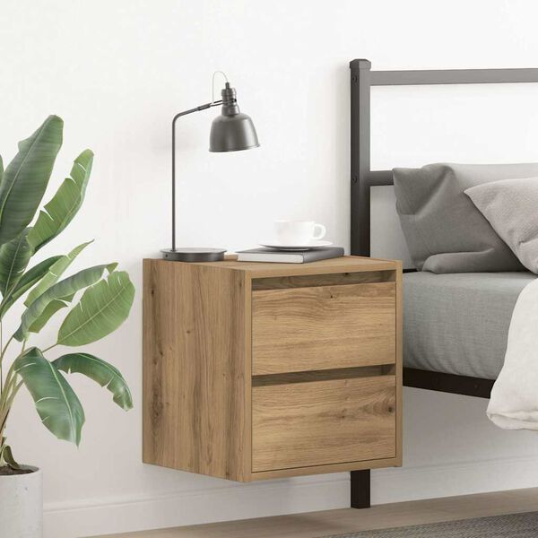 vidaXL Wall-mounted Bedside Cabinets 2 pcs Artisan Oak 38x34x40 cm