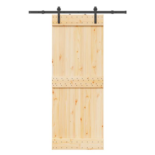 vidaXL Sliding Door with Hardware Set 80x210 cm Solid Wood Pine