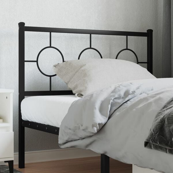 vidaXL Metal Replace Headboard Black 100 cm