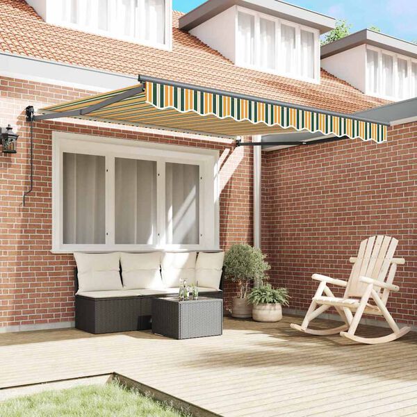vidaXL Retractable Awning Manual Multicolour 350 x 250 cm