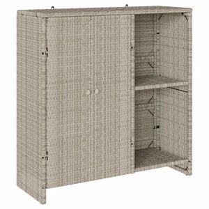 vidaXL Storage Cabinet with Shelf Light Grey 100 x 36 x 102 cm Rattan