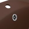vidaXL Luxury Basin Overflow Oval Matt Dark Brown 58.5x39 cm Ceramic