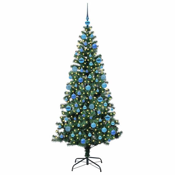 vidaXL Artificial Pre-lit Christmas Tree Green 180 cm PVC and Metal