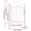 vidaXL Garden Gate Steel 1x2.25 m White