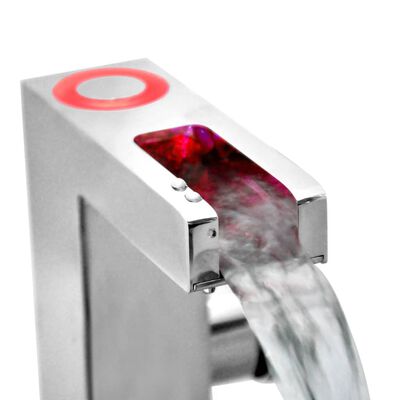 SCHÜTTE LED Basin Mixer Tap with Waterfall Spout ORINOCO Chrome