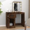 vidaXL Dressing Table with LED Smoked Oak 90x50x132.5 cm Engineered Wood