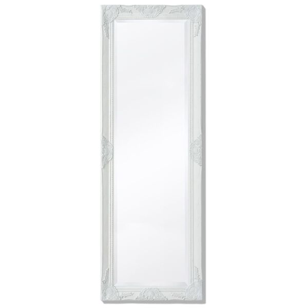 vidaXL Wall Mirror Baroque Style 140x50 cm White