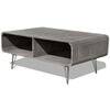vidaXL Coffee Table | Grey | Solid Paulownia Wood | 90x55.5x38.5 cm | Storage
