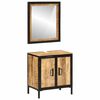 vidaXL 2 Piece Bathroom Furniture Set Iron and Solid Wood Mango