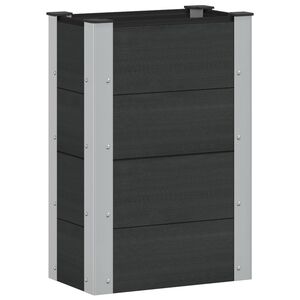 vidaXL Garden Raised Bed Black 50 x 30 x 72 cm WPC and Aluminium