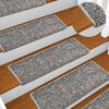 vidaXL Stair Mats 10 pcs 65x21x4 cm Grey Rectangular Edge