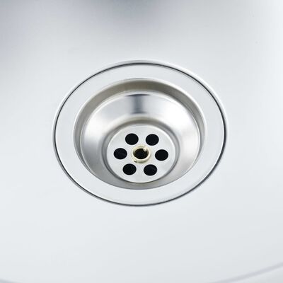 vidaXL Kitchen Sink with Drainer Set Silver 1000x500x155 mm Stainless Steel