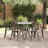 vidaXL Garden Dining Set 7 pcs Bronze Aluminium