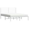 vidaXL Metal Bed Frame without Mattress with Headboard White 120x200cm