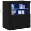 vidaXL LED Sideboard Black 60.5 x 37 x 67 cm Engineered Wood
