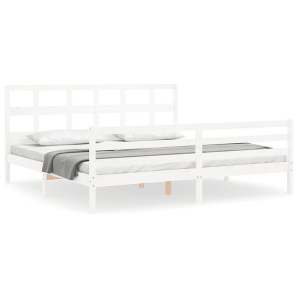 vidaXL Bed Frame without Mattress White 200x200 cm Solid Wood