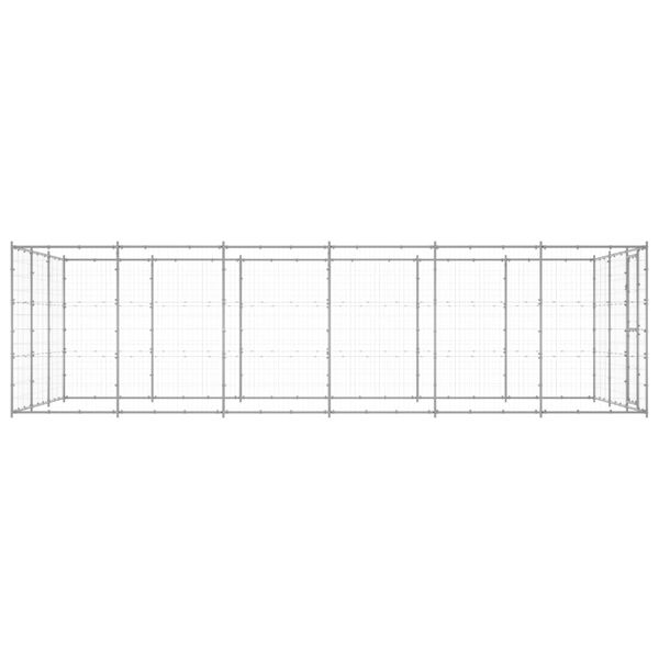 vidaXL Outdoor Dog Kennel Galvanised Steel 21.78 m²