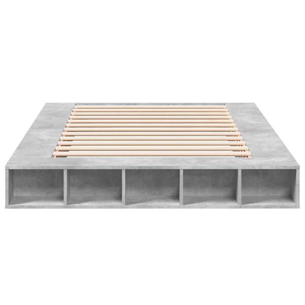 vidaXL Bed Frame without Mattress Concrete Grey 150x200 cm King Size