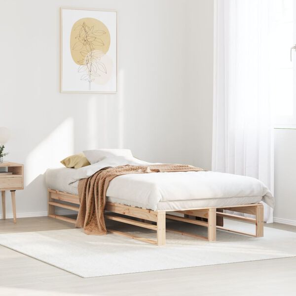 vidaXL Bed Frame without Mattress 100x200 cm Solid Wood Pine
