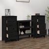 vidaXL Sideboards 2 pcs Black 40x35x80 cm Solid Wood Pine