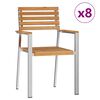 vidaXL Garden Chair 8 pcs Oil Natural Solid Teak Wood