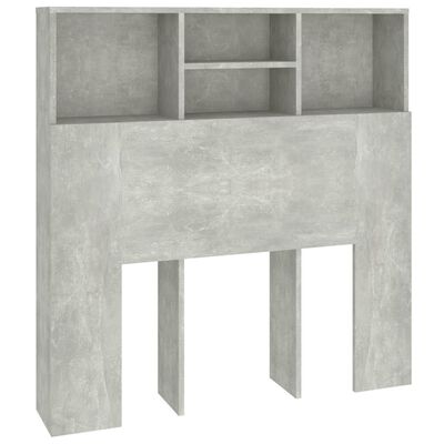 vidaXL Headboard Cabinet Concrete Grey 100x19x103.5 cm