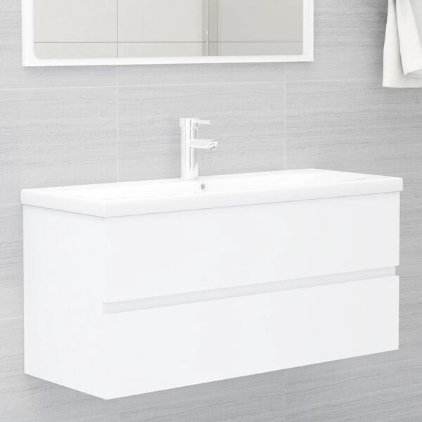 vidaXL Sink Cabinet White 100x38.5x45 cm Engineered Wood