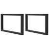 vidaXL Shelf Brackets for Washbasin 2 pcs Black Rectangular Steel