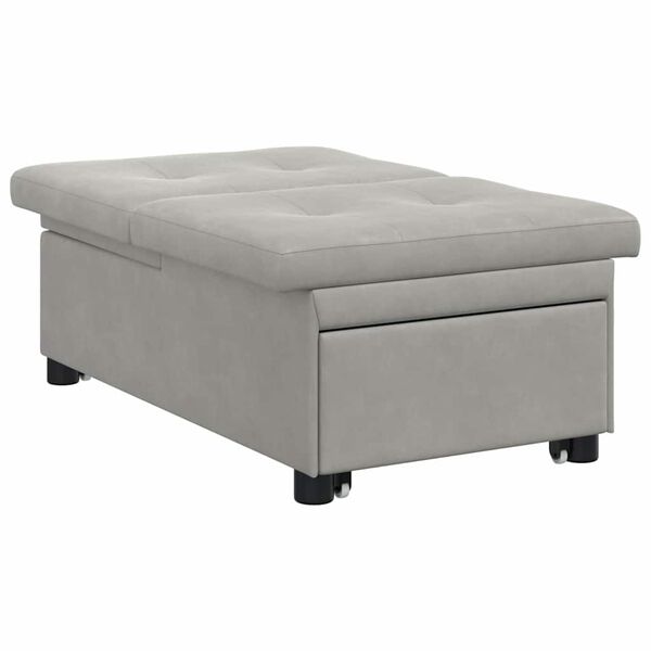 vidaXL Sofa Bed Light Grey 194 x 67 x 82 cm Microfiber