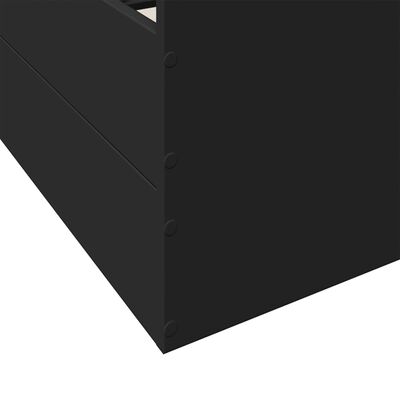 vidaXL Bed Frame with Drawers Black 90x200 cm Engineered Wood